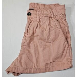 Free People Womens Size 4 Dusty Rose Coral-Pink Pleated High Rise Chino Shorts